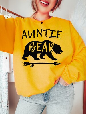 Auntie Bear Sweatshirt, Auntie Shirt, Aunt Shirt, Gift for Auntie, Aunt Gift, Favorite Aunt - image3